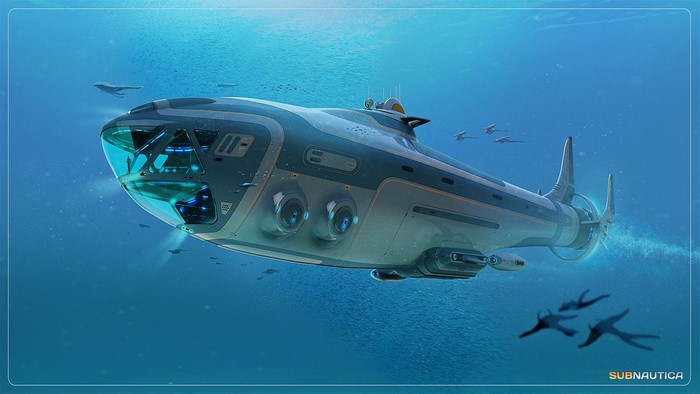 video game art, PC gaming, subnautica, video games, submarine, vehicle