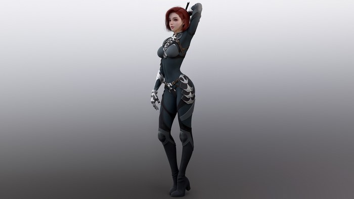 armor, readhead, Shin JeongHo, ArtStation, suite, katana, armored
