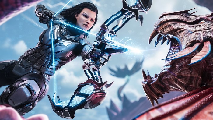 PC gaming, Game CG, bow, armored, video game art, Ark: Survival Evolved, video game girls, dark hair