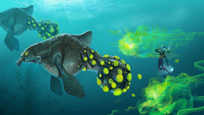 video games, digital painting, subnautica