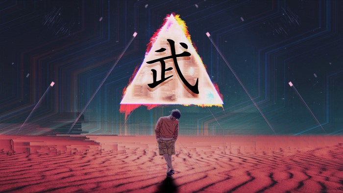 triangle, anime, glitch art, abstract