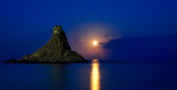 sea, Sicily, Aci Trezza, Italy, landscape, sky, sunset