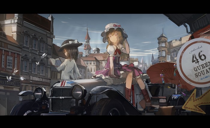 Touhou, anime girls, novelance, anime