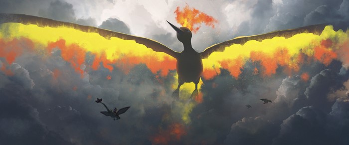 4K, Pokémon, Flygon, Dragonite, anime, Asteroid (artist), Charizard, Moltres