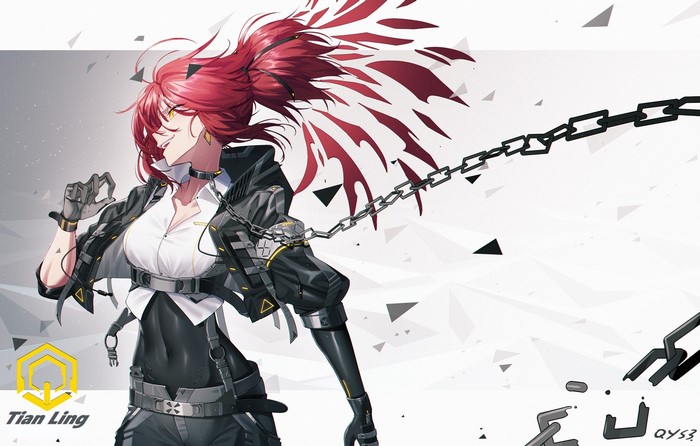 Tian Ling Qian Ye, redhead, Qian ye, anime, QYSThree, Bai Yemeng, Tian Ling, anime girls