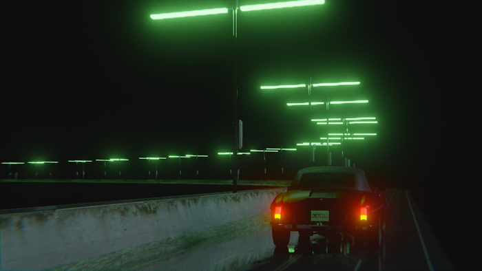 street light, street, car, highway, night