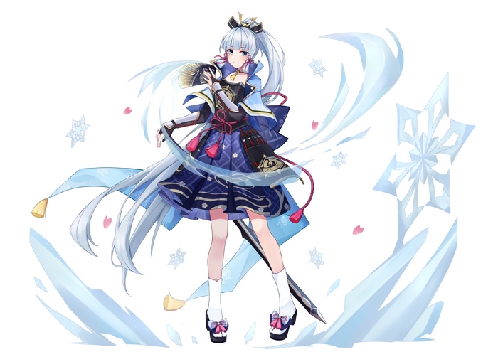 Kamisato Ayaka in Elegant Blue Attire