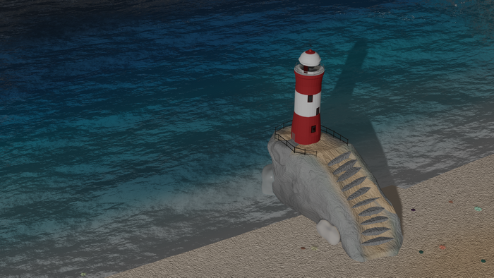 Blender, minimalism, 3D graphics, lighthouse