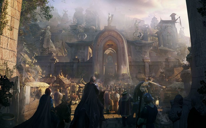 artwork, fantasy art, knight, digital art, city