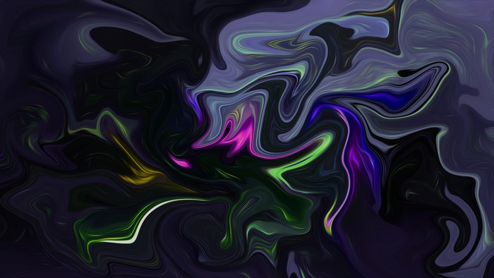 4K, shapes, dark, XEBELION, artwork, abstract, colorful, liquid, fluid