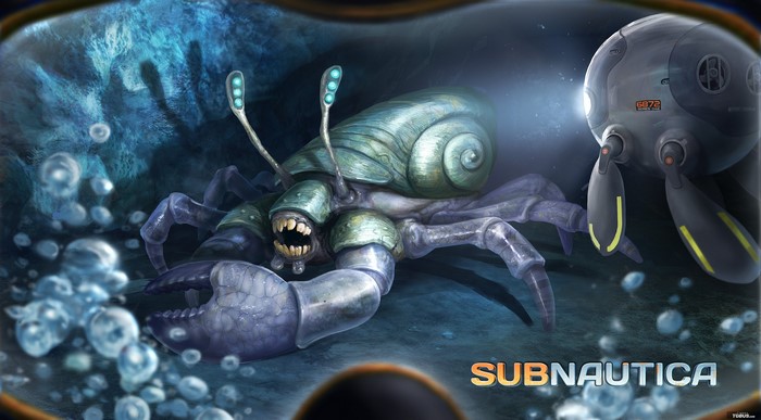 subnautica, video games, underwater, creature, PC gaming
