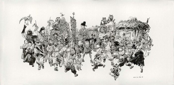 character design, Traditional Artwork, illustration, artwork, ink wash paintings, Kim Jung Gi, ink, ink wash, traditional art