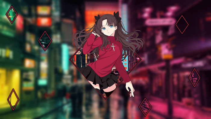 city, picture-in-picture, Tohsaka Rin, Fate Series