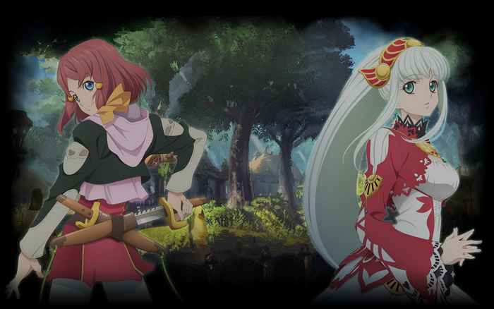 fantasy art, fantasy girl, anime, Tales of Zestiria, anime girls, green eyes, blue eyes, two women