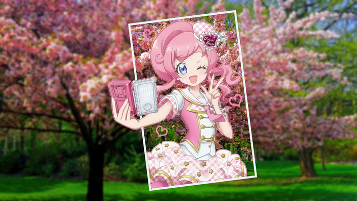 cherry blossom, heart (design), picture-in-picture