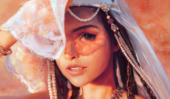 digital art, Mandy Jurgens, women, artwork, drawing
