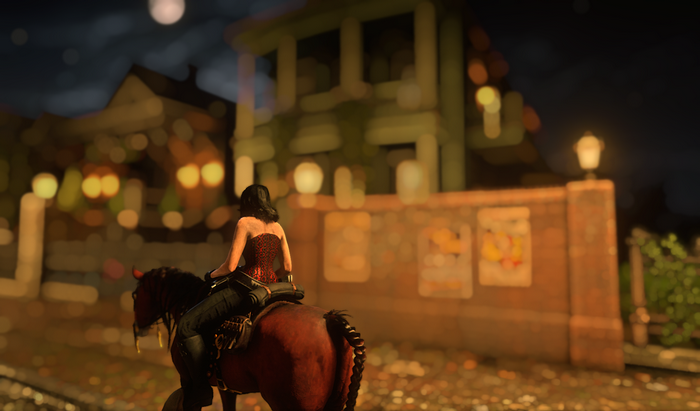 red corset, poster, Saint Denis (Red Dead Redemption 2), Online games, Red Dead Redemption 2, horse, night