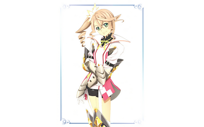 green eyes, anime, anime girls, simple background, looking at viewer, brunette, standing, Tales of Zestiria, white background