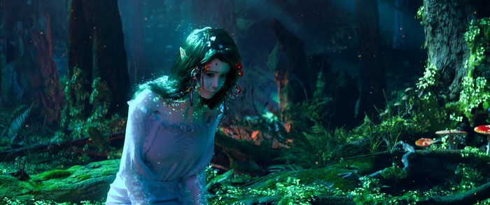 fantasy girl, artwork, Dima Taran, dark hair, fantasy art, women, ArtStation, pointy ears, women outdoors, plants