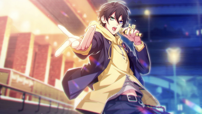 Saburo Yamada performing with microphone