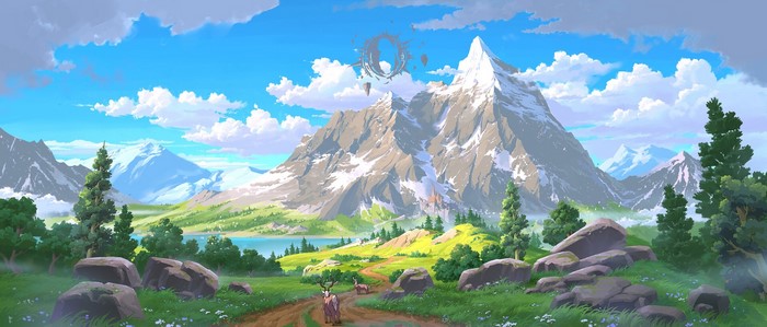 mountains, nature, landscape, artwork, ArtStation
