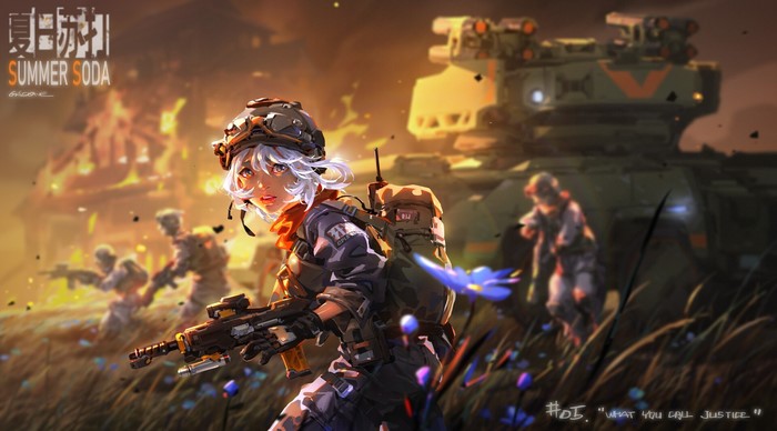 tank, science fiction, women, artwork, futuristic, rifles, battle