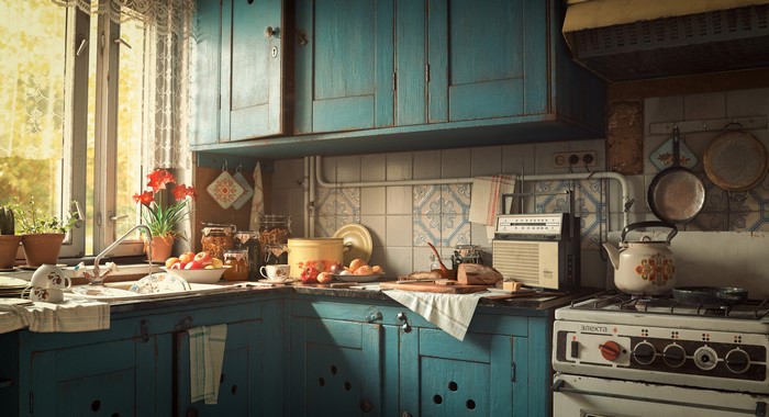 interior, kitchen, artwork, Alex Jerjomin, render, interior design