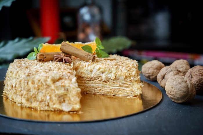 cake, sweets, food, nuts