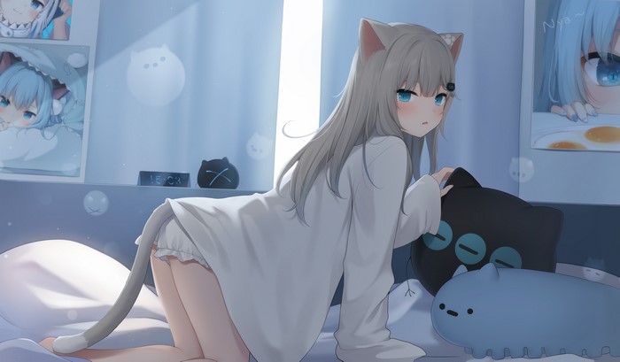 4K Anime Art of Amashiro Natsuki with Animal Ears