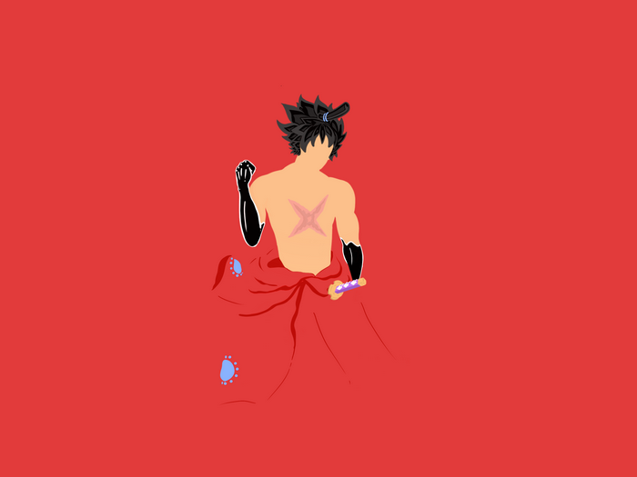 anime boys, red background, simple background, red, anime, One Piece