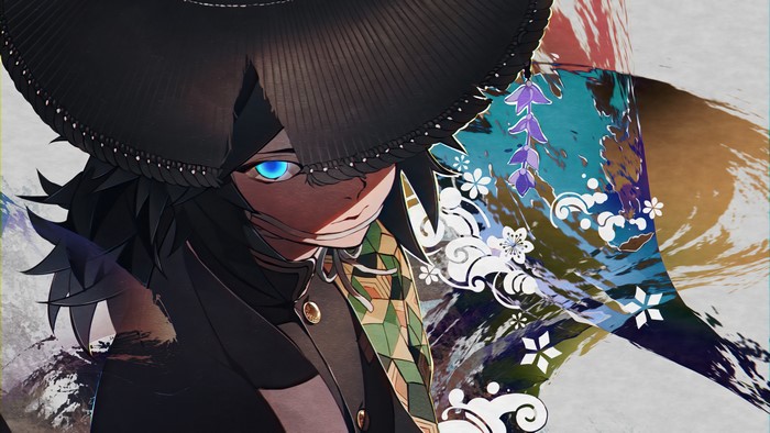 4K, blue eyes, anime, Kimetsu no Yaiba, anime boys, Giyu Tomioka (Kimetsu no Yaiba)