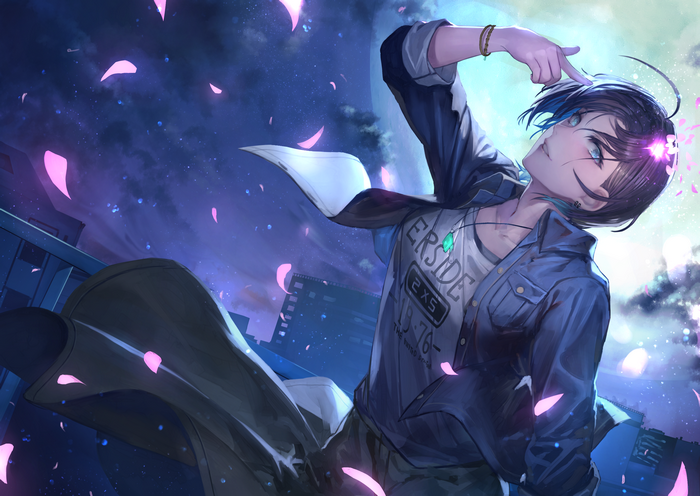 Toru Asakura, short hair, Moon, peperon, The Idolmaster: Shiny Colors, anime girls, anime, THE