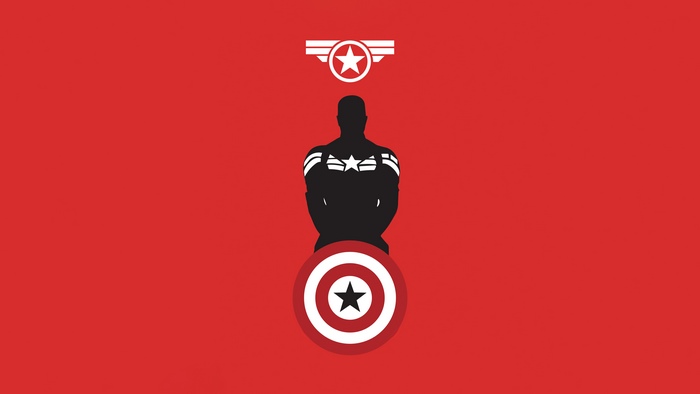 Minimalist Captain America Silhouette with Shield