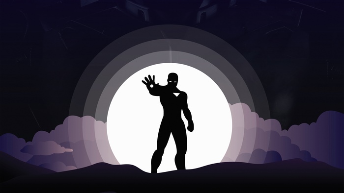 Minimalist Iron Man Silhouette 4K