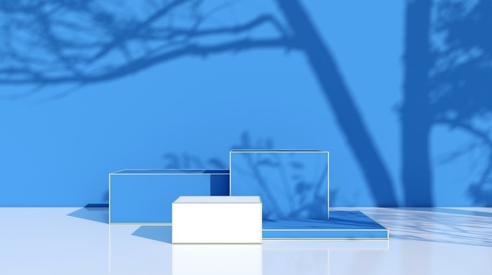 shadow, simple background, geometry, 3D, blue