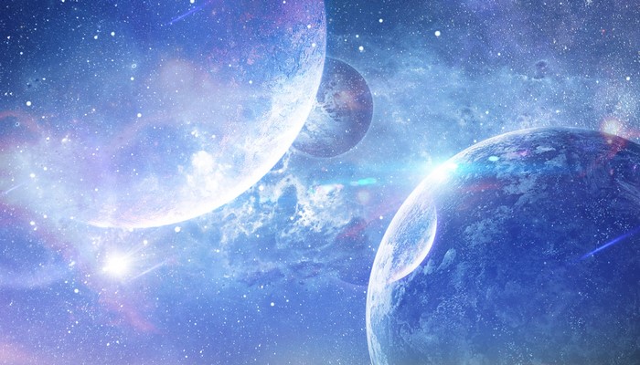 universe, light effects, blue