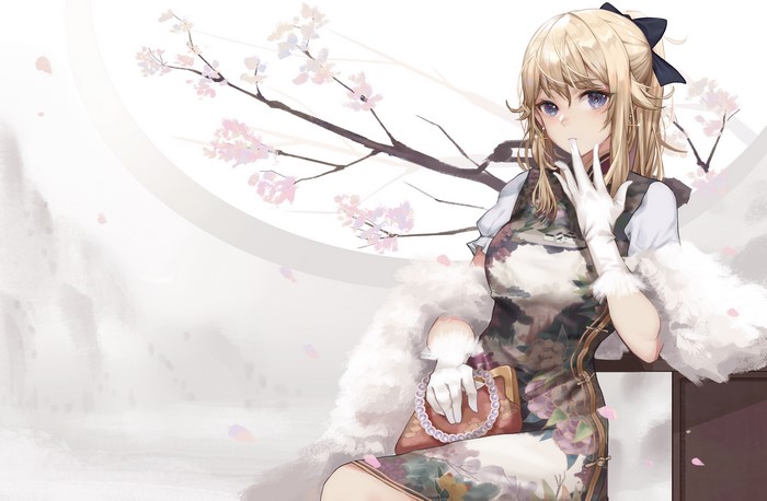 4K, Cheongsam, Genshin Impact, Chinese dress, Jean (Genshin Impact), anime girls