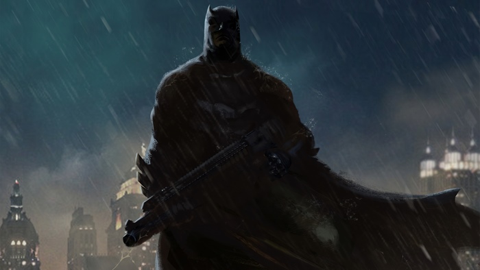 Batman in the rain