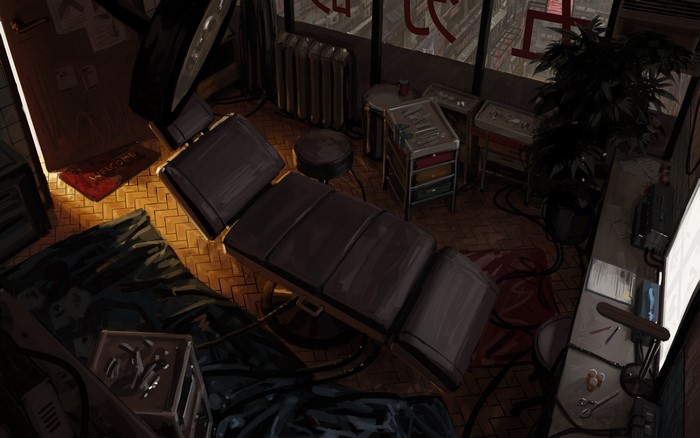 4K, digital art, GUWEIZ, Bad guys, artwork, drawing, room