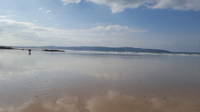 reflection, beach, landscape, low tide