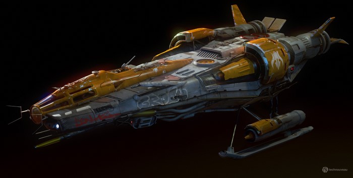 Rasmus Poulsen, futuristic, ArtStation, science fiction, digital art, vehicle