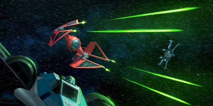 TIE Interceptor, science fiction, Star Wars Ships, vehicle, Star Wars, Darren Tan, X-wing, artwork