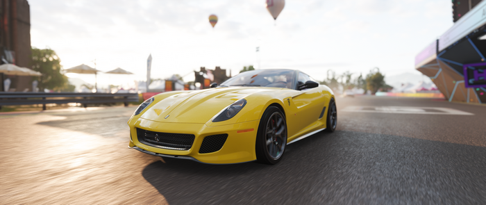 video games, Ferrari 599, Forza Horizon 4, yellow cars, vehicle, car, screen shot, Ferrari