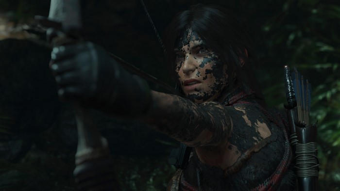 dark hair, Video Game Heroes, Lara Croft, Shadow of the Tomb Raider, dirt, video games, women, mud, video game girls, bow, Tomb Raider