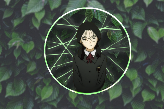 blurry background, glasses, leaves, green background, circle, Serial Experiments Lain, necktie, blurred, forest