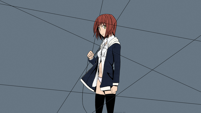 anime, panties, stockings, angry, Ifuji Shinsen, anime girls, short hair, Fuji Alice, spiderwebs, manga, ecchi, redhead, Arachnid アラクニド