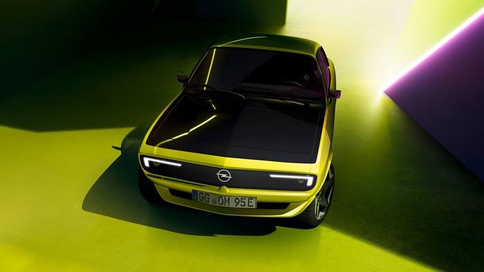 4K, car, Opel Manta, high angle, electric car, green cars, Opel, vehicle
