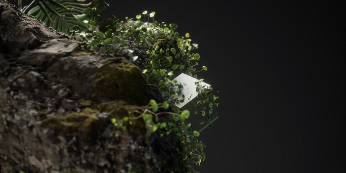 artwork, CGI, dirt, cube, plants