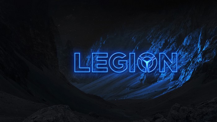 rock, landscape, Lenovo, typography, Legion 5, neon
