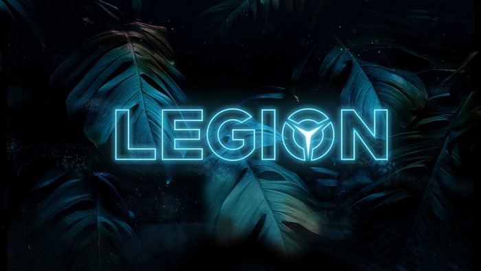 Lenovo Legion Neon Typography with Leaves